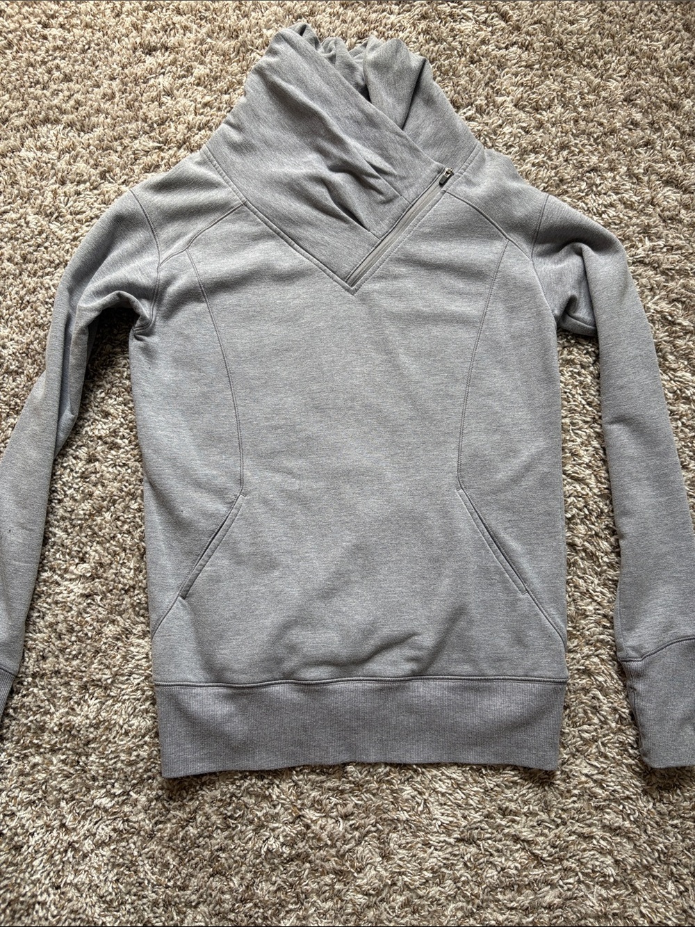 Zella Gray Fleece-Lined Sweatshirt Top